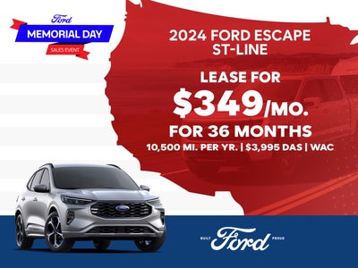 2024 Ford Escape ST-Line Lease For $349 / 36 Months